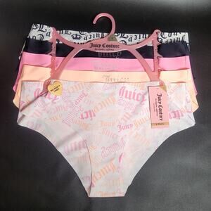 Juicy Couture 5 Pack Petal Pink Mango Orange Seamless Panty Set Size‎ Large NWT